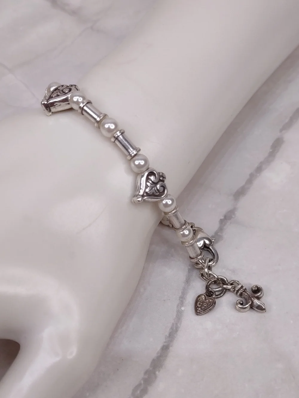 Brighton Hearts & Pearls Bracelet